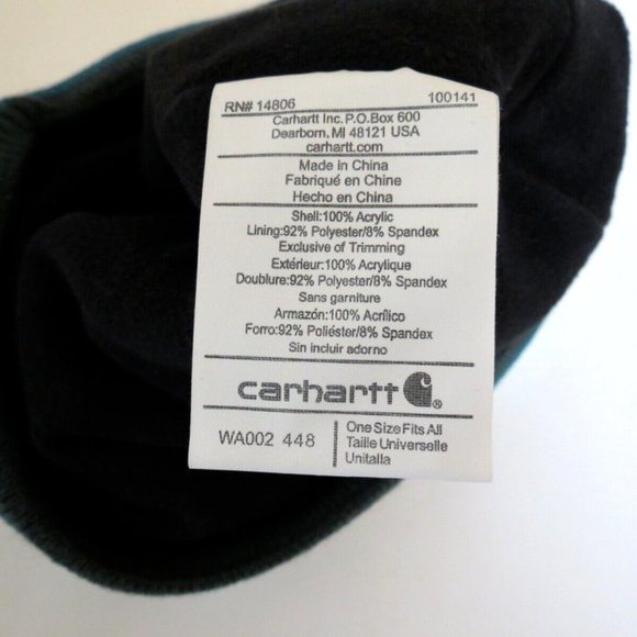 Carhartt Beanie Fleece Lined Peach & Teal Stripes main image 6